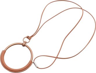 Herm&egrave;s Tan Swift and Stainless Steel Loop Grand Pendant Necklace