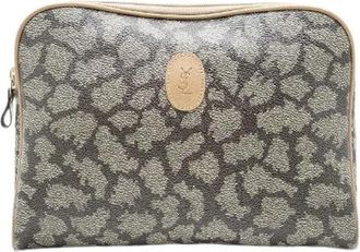 Saint Laurent Pre-owned Vintage Clutch met Giraffe Print - Dames - Vintage Clutch - Grijs - ONE Size - Leer - Vintage