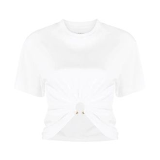 Paco Rabanne Tops, Dames, Beige, M, Katoen, T-shirts