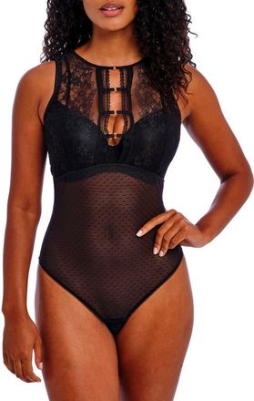 Freya Sydnie Lace Thong Bodysuit in Black at Nordstrom, Size X-Small