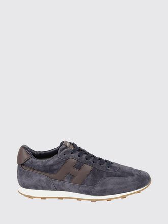 Hogan H699 Leather and Suede Sneakers with Contrast Logo and Serrated Sole
