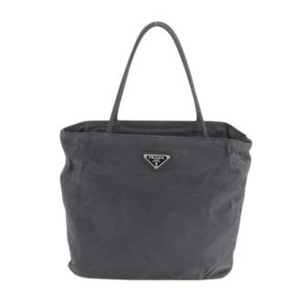 Prada Pre-owned Tote Bags, female, Black, Size: ONE SIZE Pre-owned Nylon Tote Bag