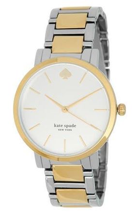 Kate Spade New York gramercy two-tone bracelet watch, 38mm in Silver at Nordstrom Rack