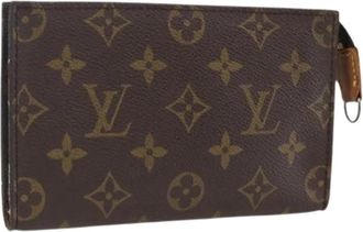 Louis Vuitton Pre-owned Vintage Monogram Accessory Pouch - Dames - Vintage Clutch - Bruin - ONE Size - Leer - Vintage