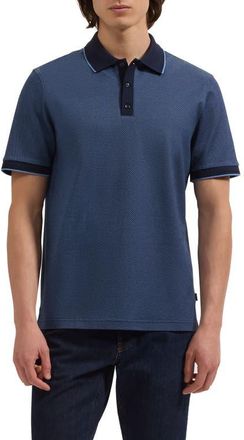 Bugatchi Three Button Cotton Polo in Navy at Nordstrom, Size Xx-Large
