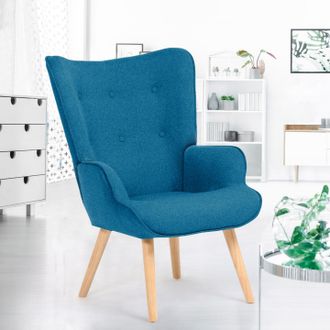 IDMarket Idmarket - Sill&oacute;n Escandinavo Ivar De Tela Azul Pato