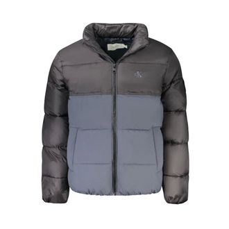 Calvin Klein Jassen, Heren, Blauw, XL, Polyester, Blauwe Polyester Jas