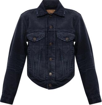 Balenciaga Denim Jas Met Zakken - Dames - Spijkerjassen - Blauw - XS - Denim - Jassen
