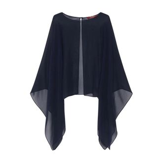 Max Mara Accessoires, Dames, Blauw, ONE Size, Silky Scarves