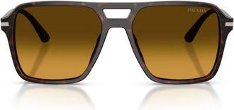 Prada 55mm Gradient Pilot Sunglasses in Root Havana/yellow Brown at Nordstrom
