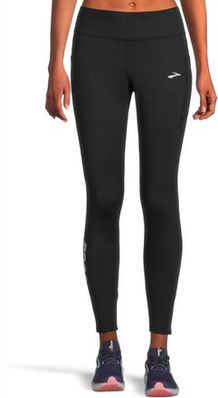 Brooks Womens Momentum Thermal Tight 2.0 Pants In Black/speed Logo