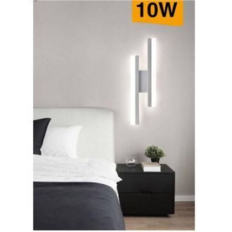 Trade Shop Trade Shop - Applique Parete Moderno 10w Lumetto Abat Jour Bianca Luce 6500k 4000k 3000k E87b