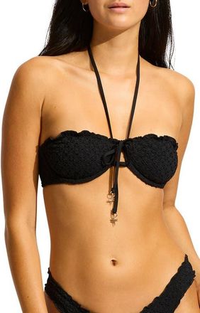 Seafolly Underwire Bikini Top in Black at Nordstrom, Size 14 Us