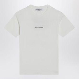 Stone Island White T-shirt with logo print