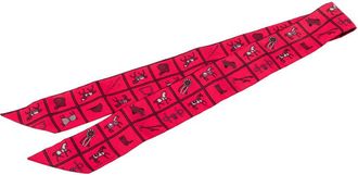 Herm&egrave;s Pre-owned Hermes Couvertures et Tenues de Jour Surteint Silk Twilly Scarf Ladies S5AUPAQZ6XWFHAAI