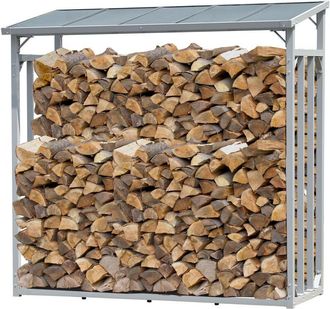 Quick-Star Quick-star - Aluminium Kaminholzregal Xxl 185 X 70 X 185 Cm Garten Kaminholzunterstand 2,3 M&sup3; Kaminholzlager Stapelhilfe Aussen