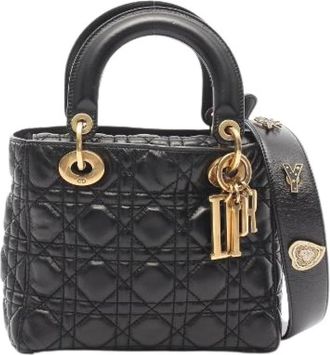 Dior Pre-owned Lady Small Cannage 2Way Handbag - Dames - Vintage Handtas - Zwart - ONE Size - Leer - Vintage