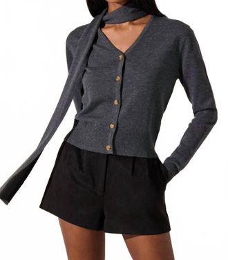 Astr Glynne Sweater In Charcoal