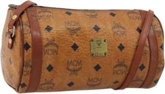 MCM Pre-owned Cross Body Bags, female, Brown, Size: ONE SIZE Pre-owned PVC Shoulder Bag
