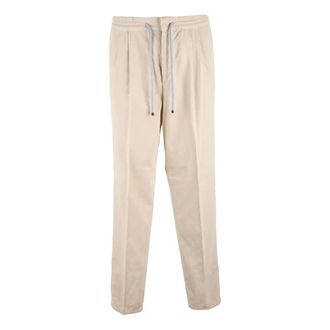 Brunello Cucinelli Broeken, Heren, Beige, M, Katoen, Pantalone in velluto