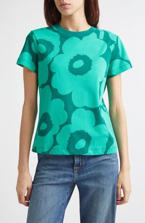 Marimekko Heleys Unikko Cotton T-Shirt in Green Dark Green at Nordstrom, Size Xx-Large