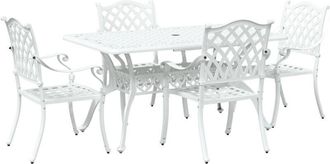 vidaXL Garden Dining Set 5 pcs White Aluminium vidaXL