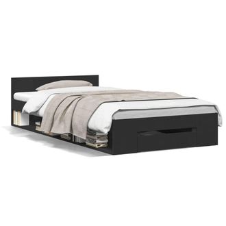 Berkfield Home Bed Frame with Drawer without Mattress Black 90x190 cm Single