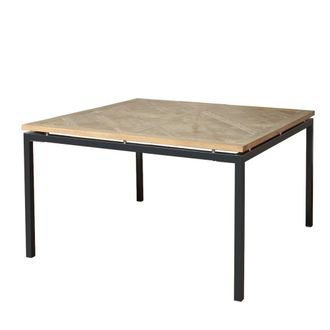 Robin des Bois Mesa cuadrada de roble y metal para 6/8 comensales negra