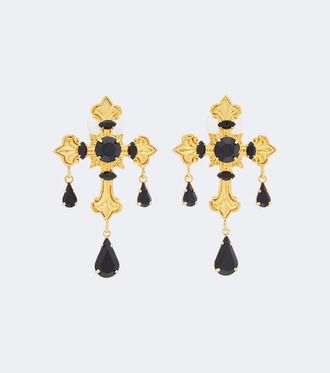 Jennifer Behr Pendientes Davina chapados en oro de 18 ct