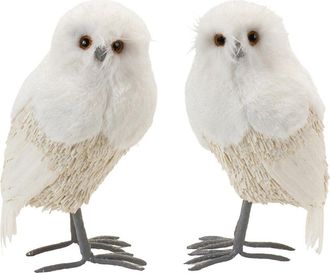 Melrose International Set Of 2 Winter Owl Decor