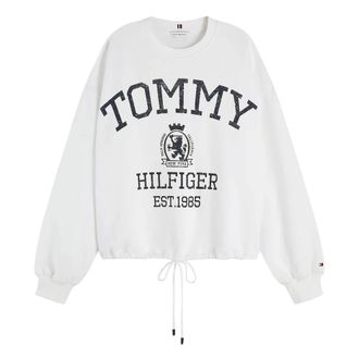 Tommy Hilfiger Varsity Crest Mdrn Sweatshirt - Dames - Sweatshirts - Wit - XS - Katoen - Hoodies & sweatvesten