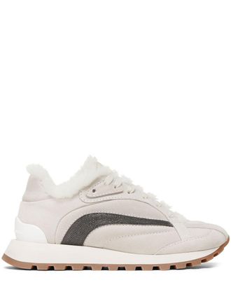 Brunello Cucinelli Sneakers con catena Monili - Grigio
