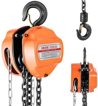OEM Polipasto De Cadena Manual, Polipasto De Polea Resistente Con Cadena Galvanizada G80 Mejorada, Altura De Elevaci&oacute;n De 6 M Carga De 1 T Para Garaje, Al