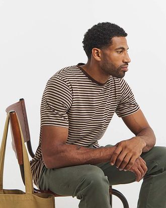 Jacamo Bretton Fine Stripe T-Shirt Long