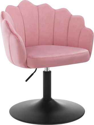 Woltu Woltu Taburete De Cocina Giratorio Y Ajustable Con Respaldo - Rosa
