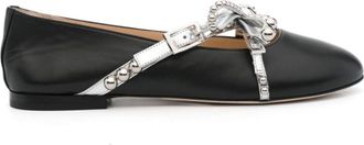 Mach & Mach Black Crystal Ballet Flats