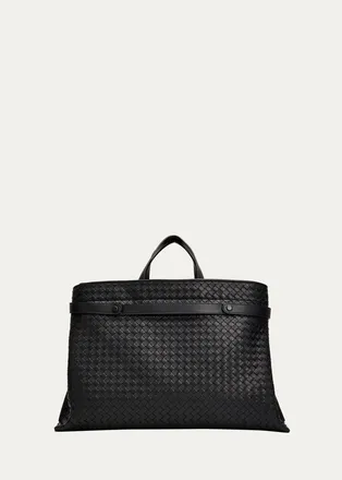Bottega Veneta Mens Intrecciato Leather Tote Bag