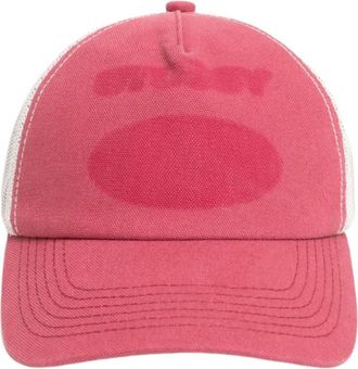 St&uuml;ssy Ghost Logo Trucker Cap Red 1311207-RED