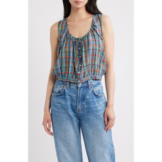 D&ocirc;en Theo Organic Cotton Top in Alderbrook Plaid at Nordstrom, Size X-Large