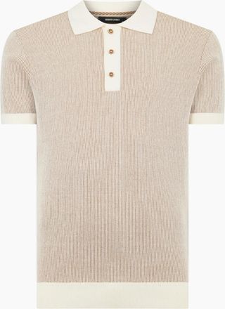 Remus Uomo Mens Remus Uomo Knitted Polo 58838 92 Beige - Tan - Size: 42