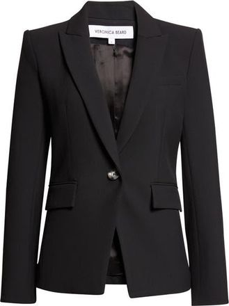 Veronica Beard Miller Stretch Crepe Dickey Jacket in Black at Nordstrom, Size 00