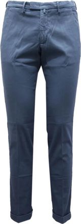 BRIGLIA 1949 Slim-Fit Broeken - Heren - Slim Fit Broeken - Blauw - W46 - Katoen - Broeken