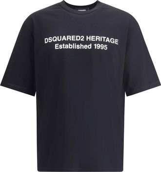 Dsquared2 Mens T-Shirt With Logo Black Cotton T-Shirts And Polos