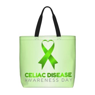 Generic Women Handbag Celiac Disease Awareness Tote Bag Large Capacity Reusable Ladies Purse, For Holiday, Daily, Graduation, Wedding, Gym
