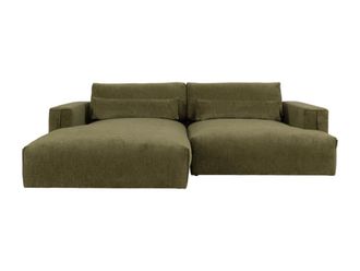 VENTE-UNIQUE.COM Sof&aacute; rinconera poli&eacute;ster 4 plazas caqui 268x186cm