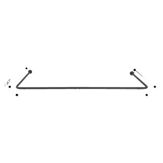 OEM Barra Para Cortina De Ducha, Dise&ntilde;o De Montaje En Pared, Longitud Ajustable, Color Negro