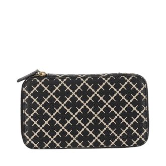 By Malene Birger Black/White Flower Print Jewelry Pouch
