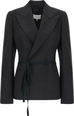 Maison Margiela Blazer de Lana Cruzado - Jackets - Mujer - Gris - XS