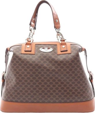 Celine Borsa a mano in tela cerata con motivo Macadam 2010-2025 - Marrone