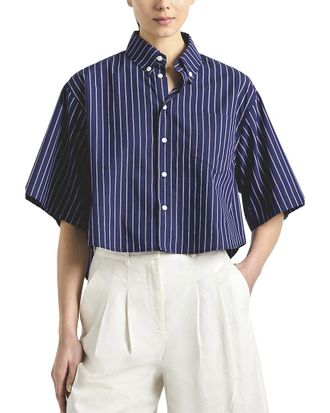 Derek Lam Ember Cropped Button Down Shirt